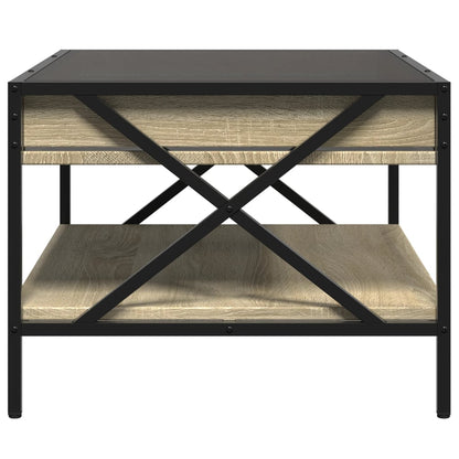 Coffee Table with Infinity LED Sonoma Oak 70x50x38 cm