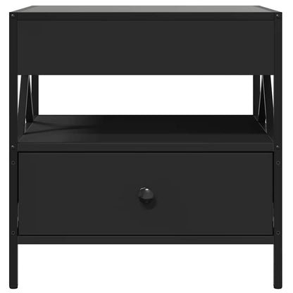 Coffee Table with Infinity LED Black 50x50x51 cm