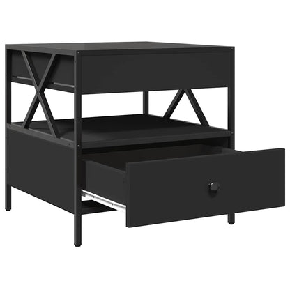 Coffee Table with Infinity LED Black 50x50x51 cm