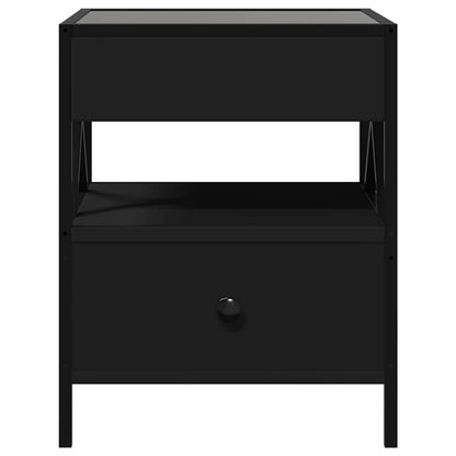 Coffee Table with Infinity LED Black 40x40x51 cm
