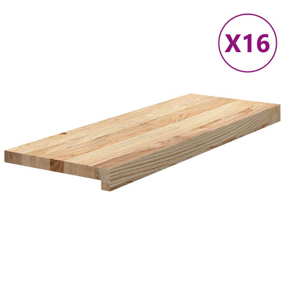 Stair Treads 16 pcs Untreated 70x25x2 cm Solid Wood Oak