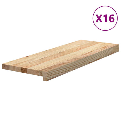 Stair Treads 16 pcs Untreated 70x30x2 cm Solid Wood Oak