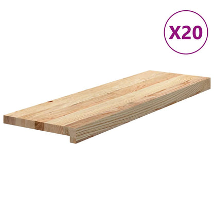 Stair Treads 20 pcs Untreated 80x30x2 cm Solid Wood Oak