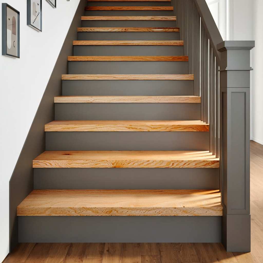 Stair Treads 8 pcs Light Brown 90x25x2 cm Solid Wood Oak