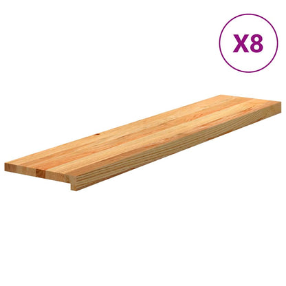Stair Treads 8 pcs Light Brown 120x25x2 cm Solid Wood Oak