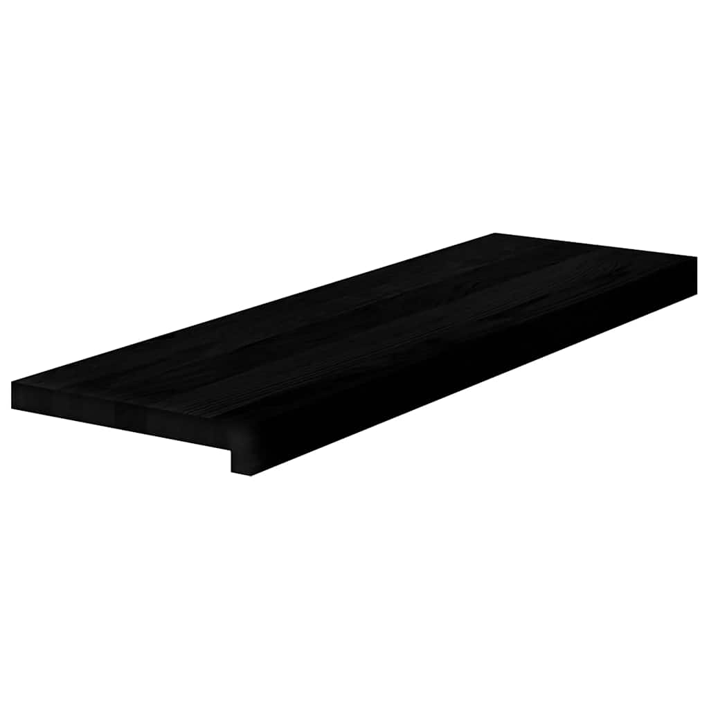 Stair Treads 4 pcs Brown Black 80x25x2 cm Solid Wood Oak