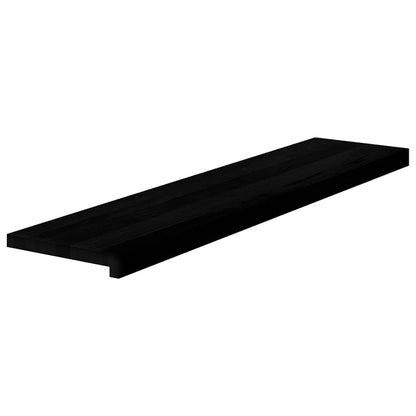 Stair Treads 4 pcs Brown Black 110x25x2 cm Solid Wood Oak