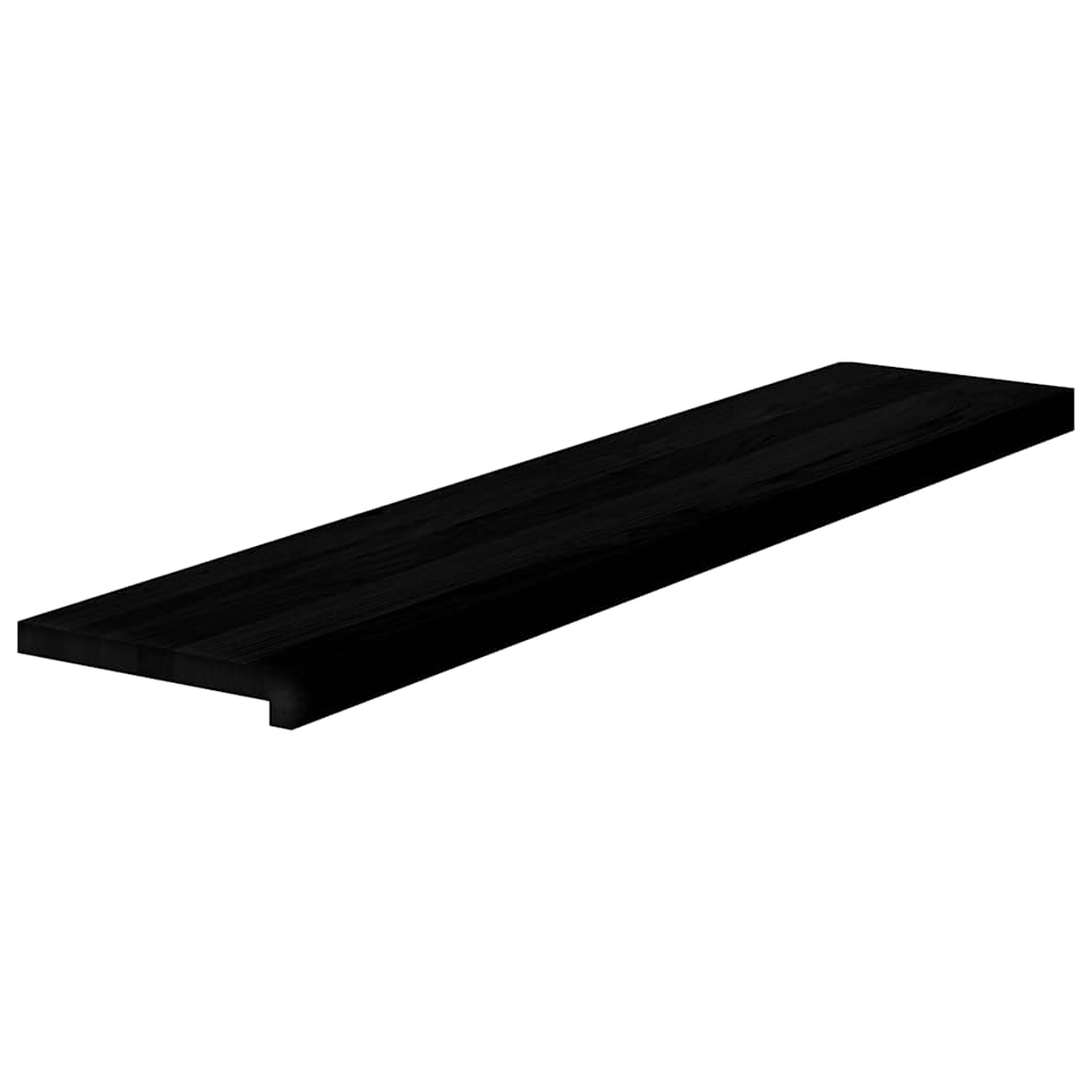Stair Treads 4 pcs Brown Black 120x25x2 cm Solid Wood Oak