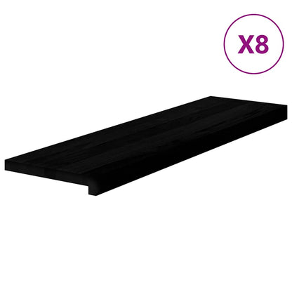 Stair Treads 8 pcs Brown Black 90x25x2 cm Solid Wood Oak