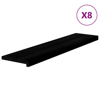 Stair Treads 8 pcs Brown Black 110x25x2 cm Solid Wood Oak