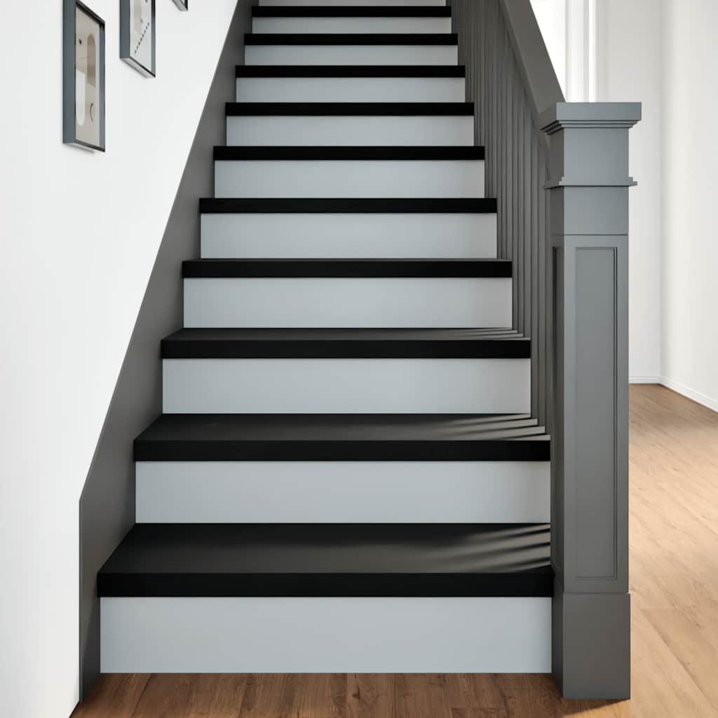 Stair Treads 8 pcs Brown Black 70x30x2 cm Solid Wood Oak