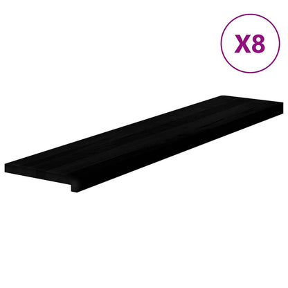 Stair Treads 8 pcs Brown Black 120x30x2 cm Solid Wood Oak