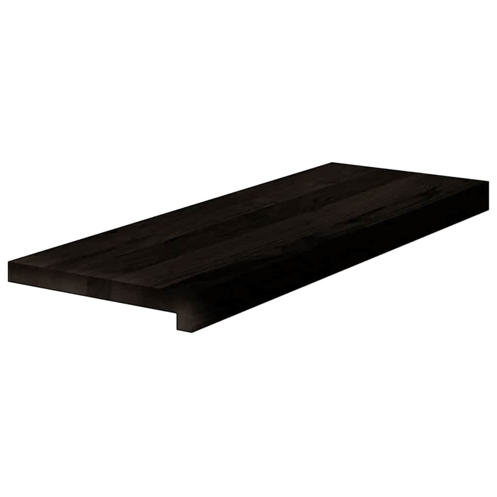 Stair Treads 12 pcs Brown Black 70x25x2 cm Solid Wood Oak