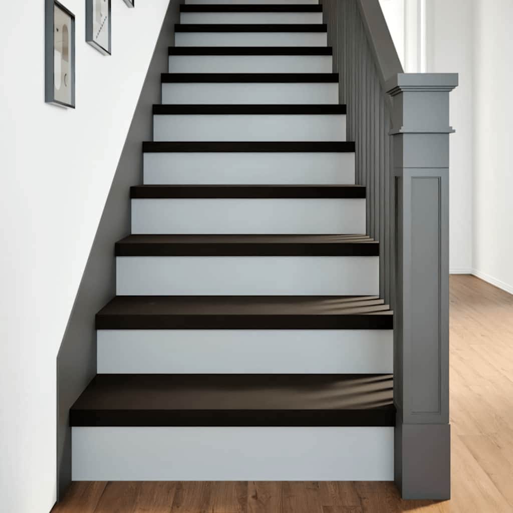 Stair Treads 12 pcs Brown Black 70x25x2 cm Solid Wood Oak