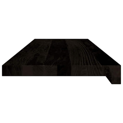 Stair Treads 12 pcs Brown Black 80x25x2 cm Solid Wood Oak
