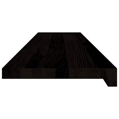 Stair Treads 12 pcs Brown Black 110x25x2 cm Solid Wood Oak