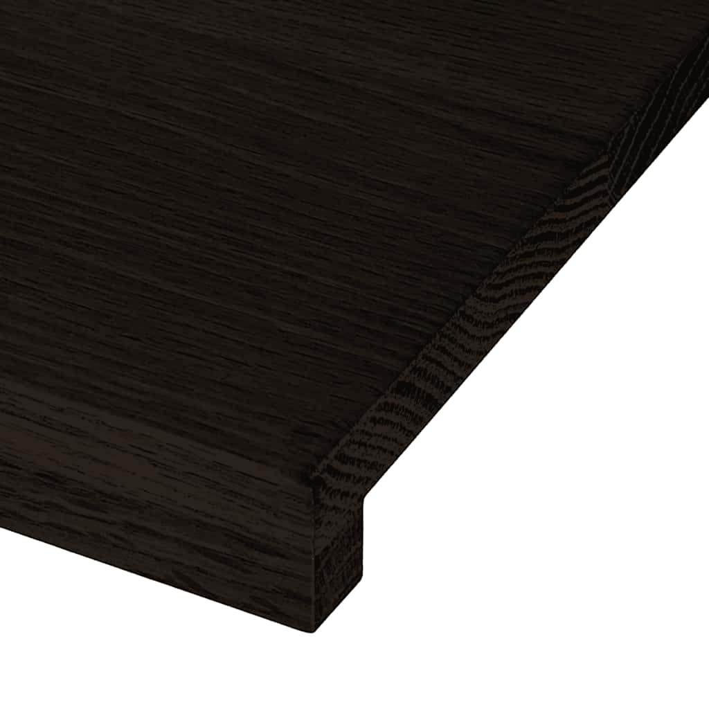 Stair Treads 12 pcs Dark Brown 120x25x2 cm Solid Wood Oak