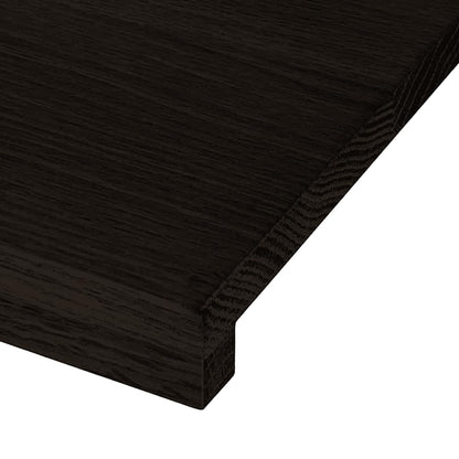 Stair Treads 12 pcs Dark Brown 120x25x2 cm Solid Wood Oak