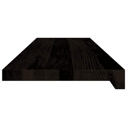 Stair Treads 12 pcs Brown Black 90x30x2 cm Solid Wood Oak