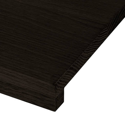 Stair Treads 16 pcs Brown Black 100x25x2 cm Solid Wood Oak