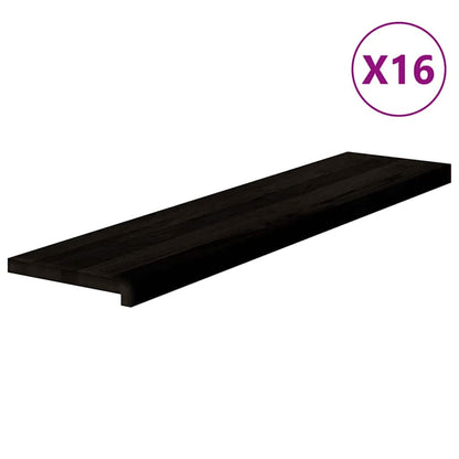 Stair Treads 16 pcs Brown Black 110x25x2 cm Solid Wood Oak