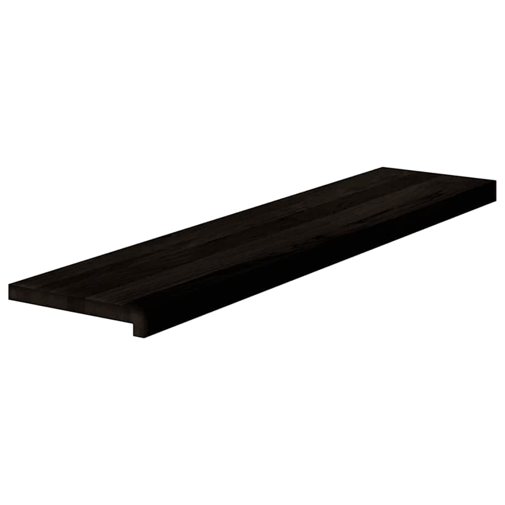 Stair Treads 16 pcs Brown Black 110x25x2 cm Solid Wood Oak