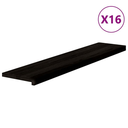 Stair Treads 16 pcs Dark Brown 120x25x2 cm Solid Wood Oak