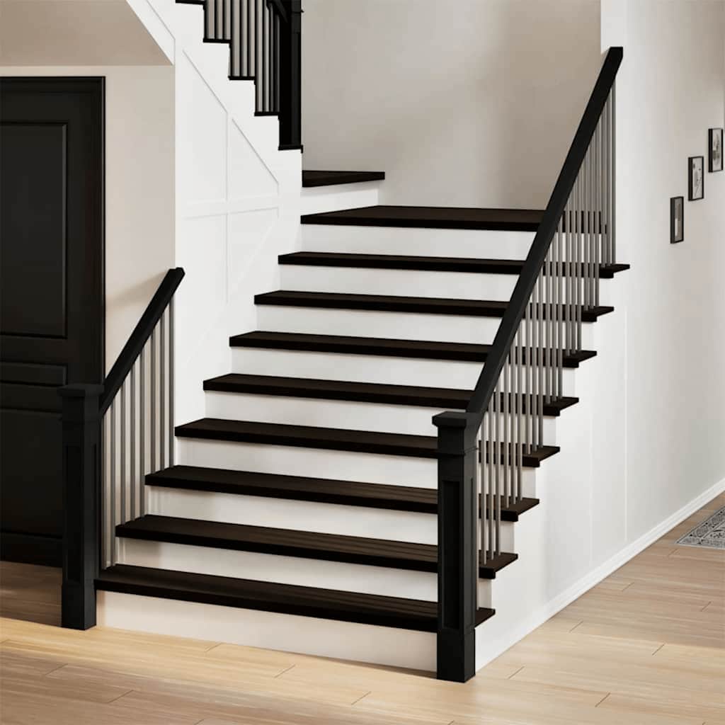 Stair Treads 16 pcs Dark Brown 120x25x2 cm Solid Wood Oak