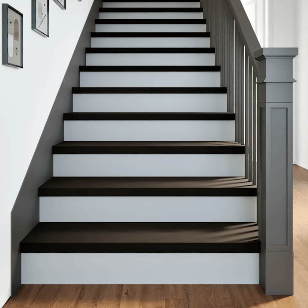 Stair Treads 16 pcs Brown Black 90x30x2 cm Solid Wood Oak
