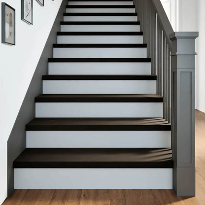 Stair Treads 16 pcs Brown Black 100x30x2 cm Solid Wood Oak