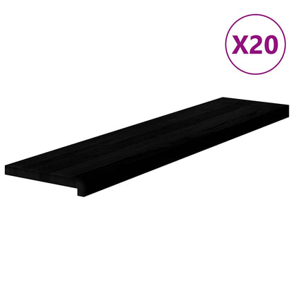 Stair Treads 20 pcs Brown Black 110x25x2 cm Solid Wood Oak