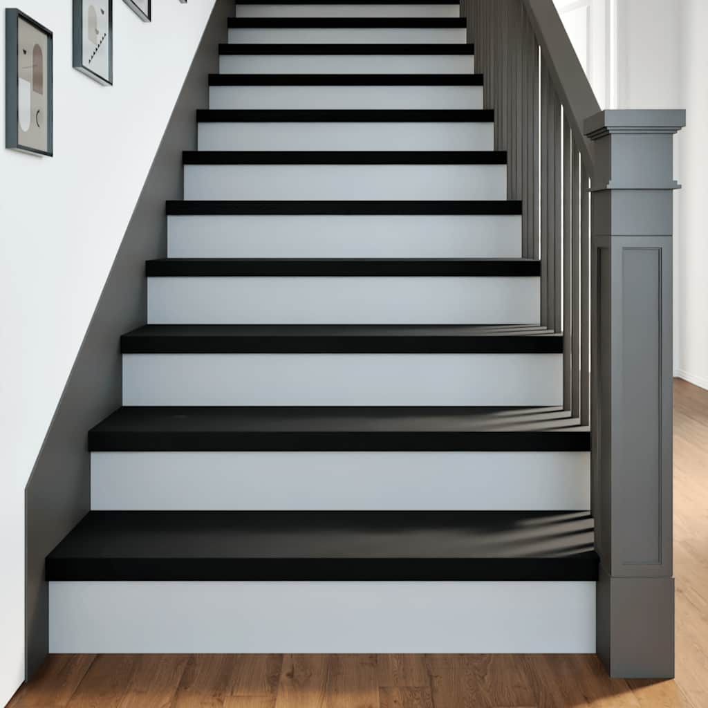 Stair Treads 20 pcs Brown Black 90x30x2 cm Solid Wood Oak