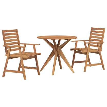 3 Piece Garden Dining Set Solid Wood Acacia