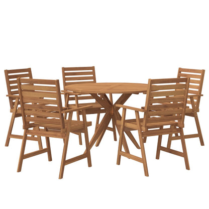 6 Piece Garden Dining Set Solid Wood Acacia
