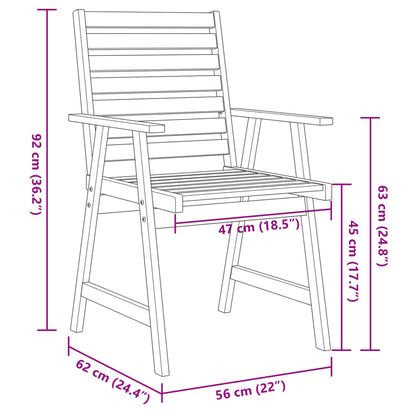 3 Piece Garden Dining Set Solid Wood Acacia