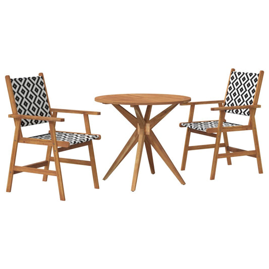3 Piece Garden Dining Set Solid Wood Acacia