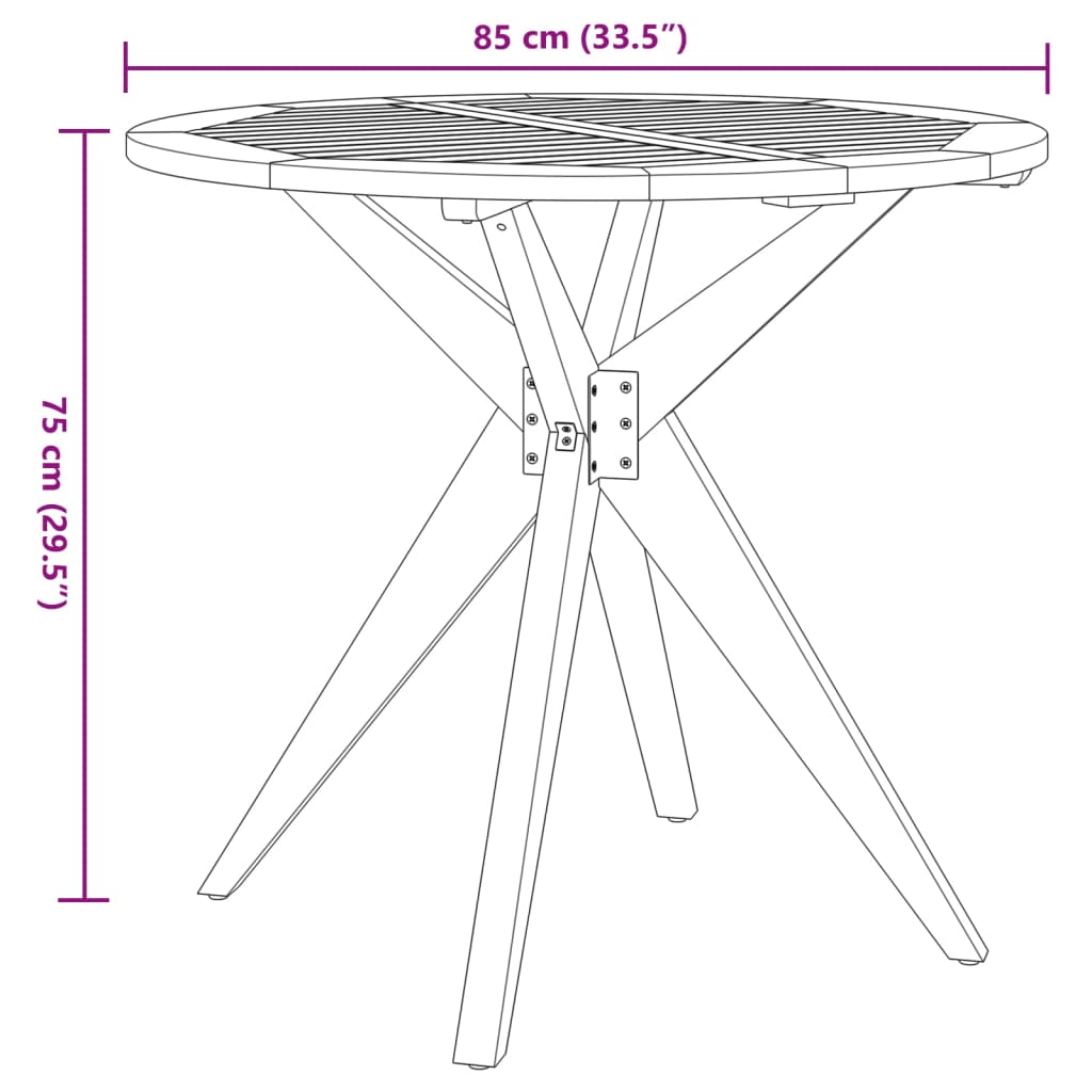 5 Piece Garden Dining Set Solid Wood Acacia