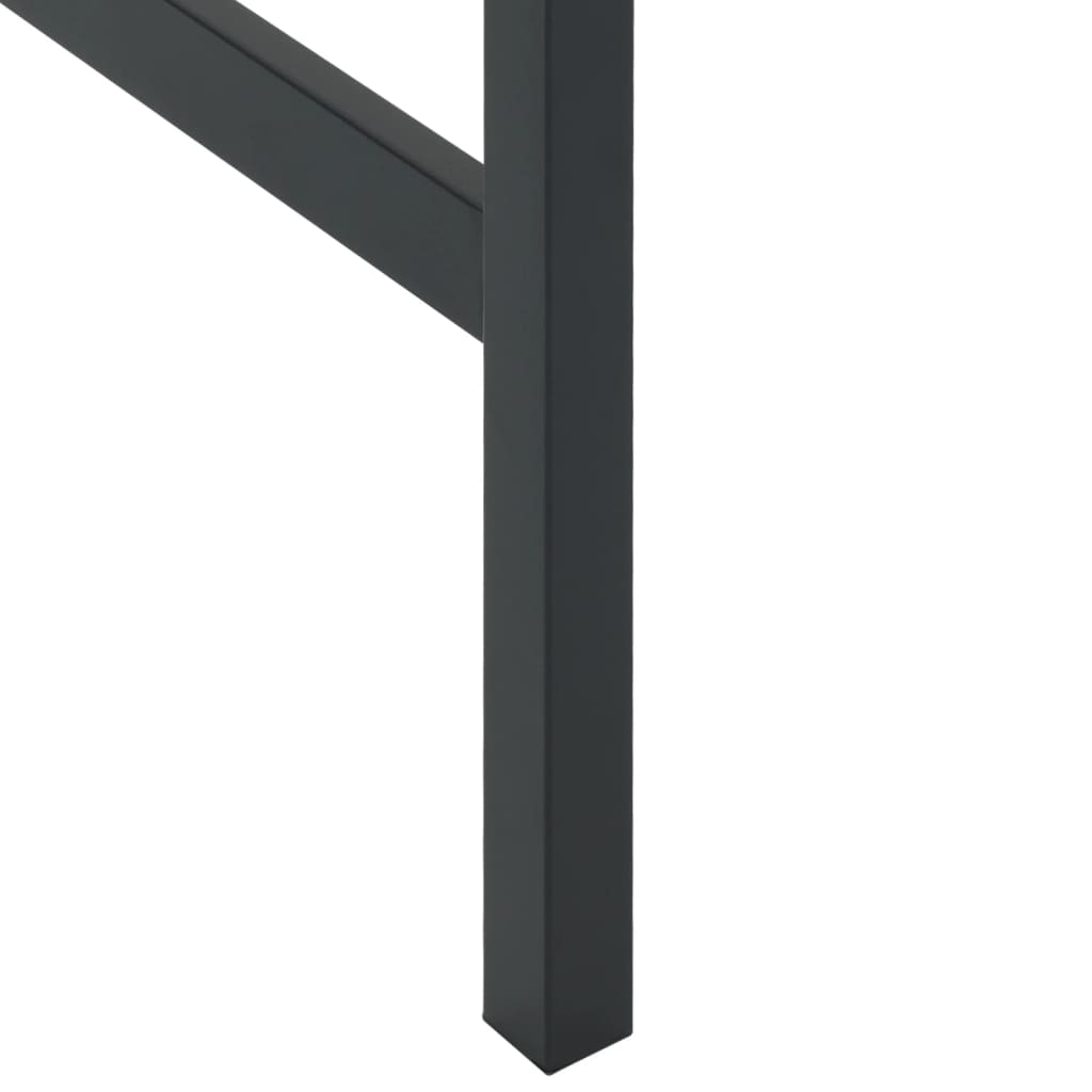 3 Piece Garden Bar Set Black Powder-coated Steel
