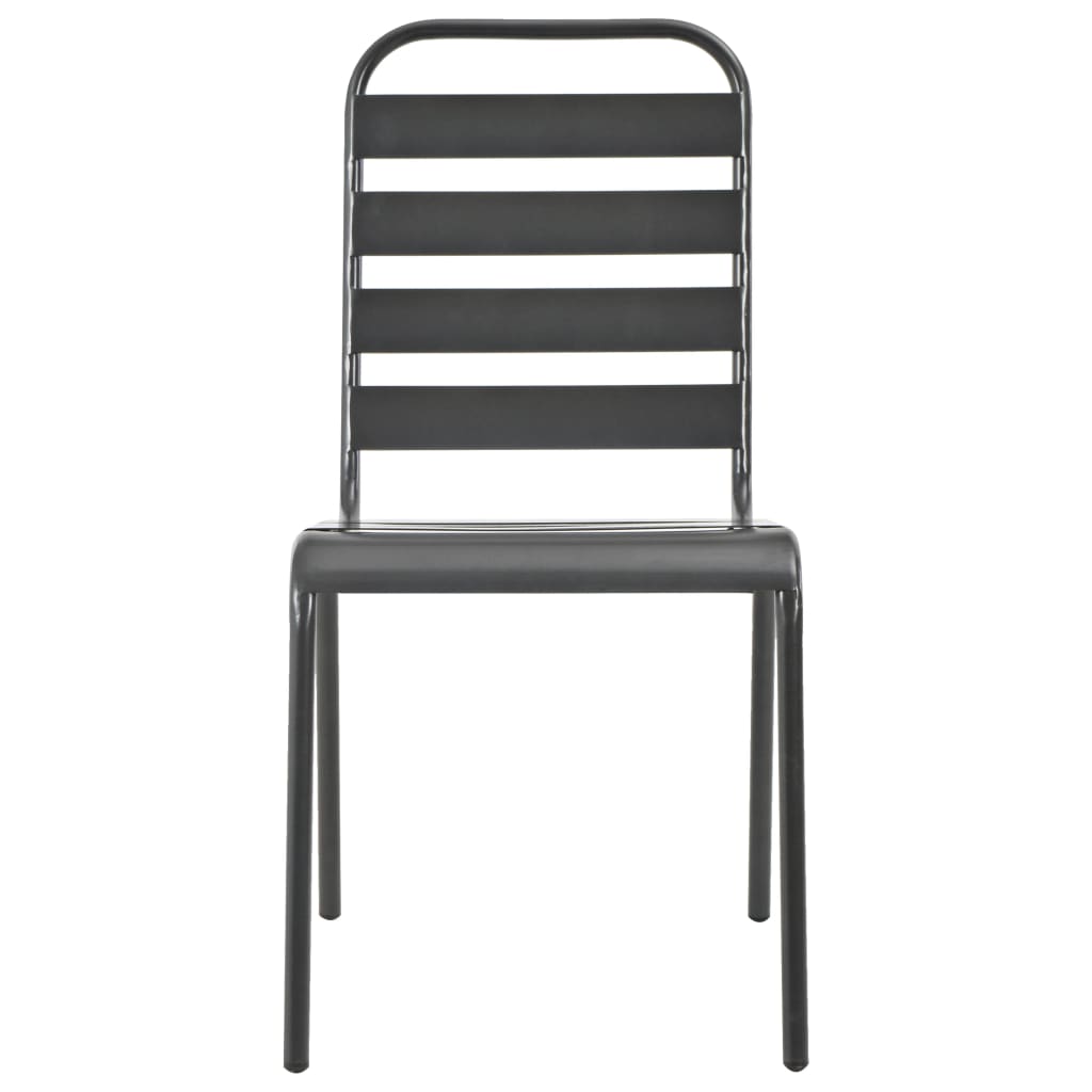 Stackable Garden Chair Set 3 pcs Anthracite Powder-coated Steel