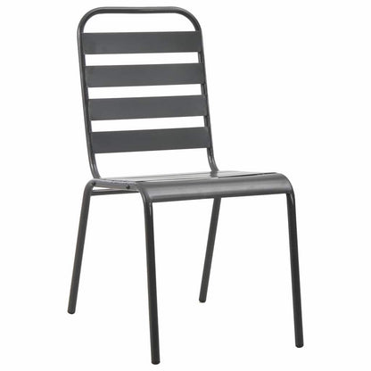 Stackable Garden Chair Set 5 pcs Anthracite Powder-coated Steel
