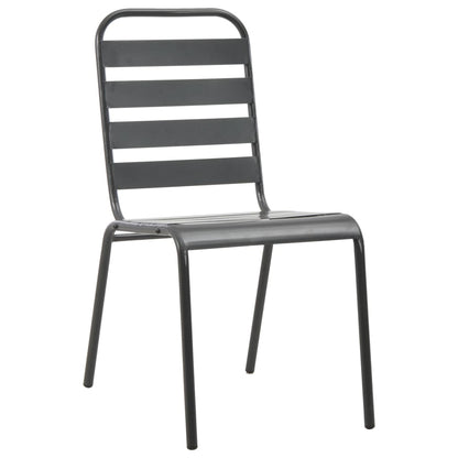 Stackable Garden Chair Set 5 pcs Anthracite Powder-coated Steel