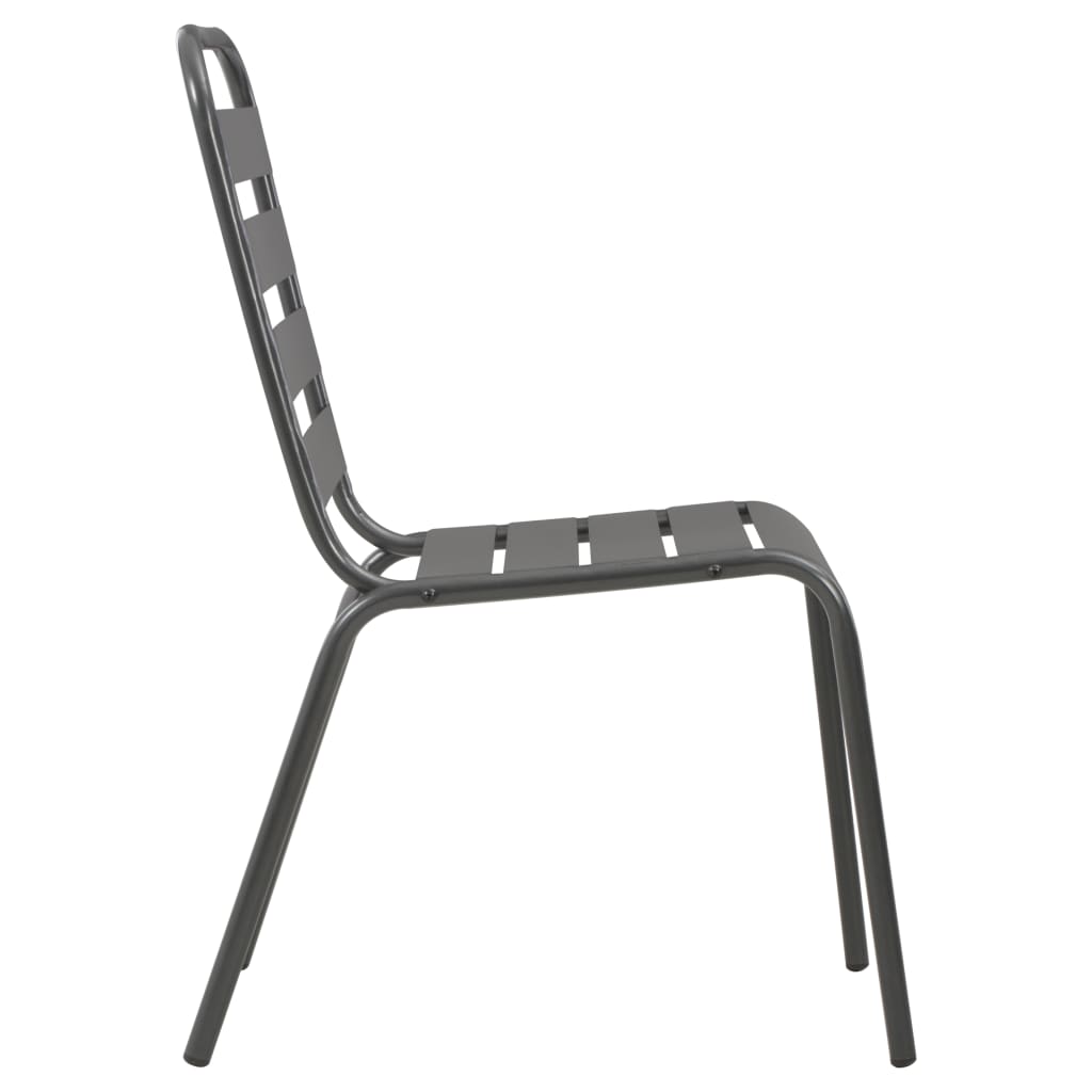 Stackable Garden Chair Set 5 pcs Anthracite Powder-coated Steel
