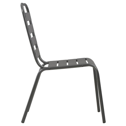 Stackable Garden Chair Set 5 pcs Anthracite Powder-coated Steel