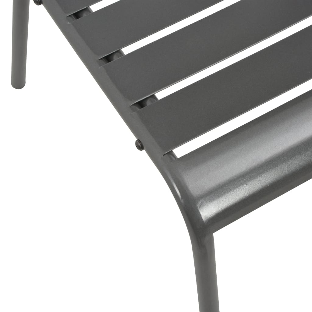 Stackable Garden Chair Set 5 pcs Anthracite Powder-coated Steel