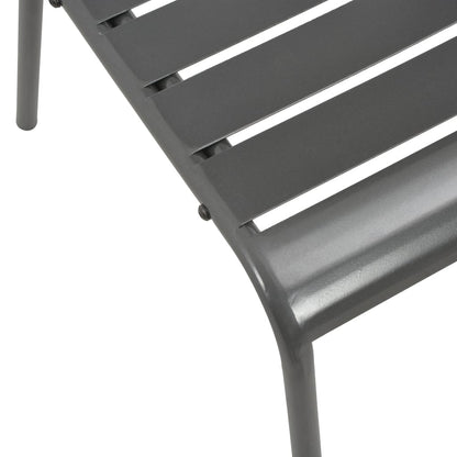 Stackable Garden Chair Set 5 pcs Anthracite Powder-coated Steel