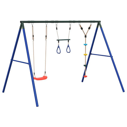 Outdoor Swing Set with Swing. Trapeze. Disc Swing