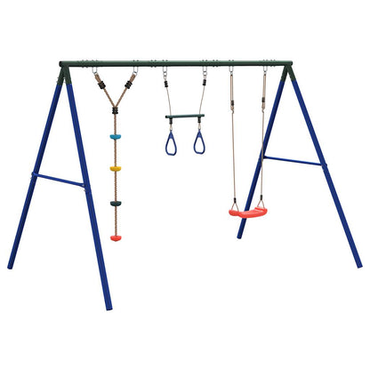 Outdoor Swing Set with Swing. Trapeze. Disc Swing