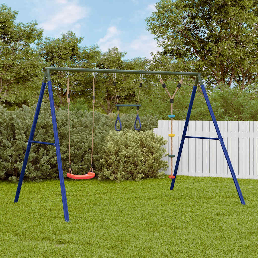 Outdoor Swing Set with Swing. Trapeze. Disc Swing