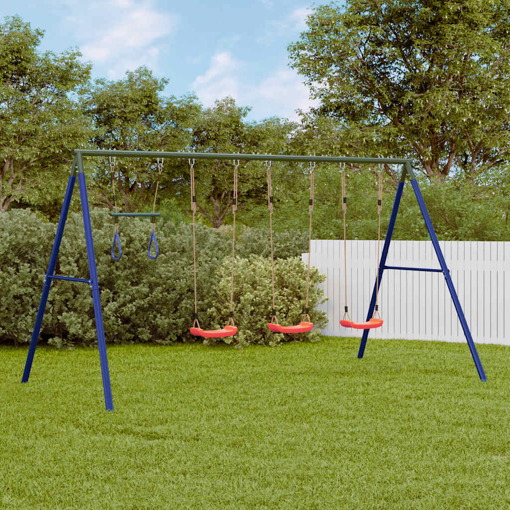 Outdoor Swing Set with Swings and Trapeze