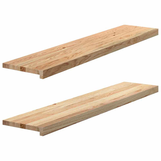 Stair Treads 2 pcs Untreated 120x25x2 cm Solid Wood Oak